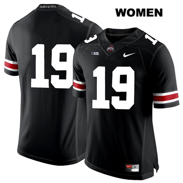 Ohio State Buckeyes Women's Dallas Gant #19 White Number Black Authentic Nike No Name College NCAA Stitched Football Jersey CE19J23DS